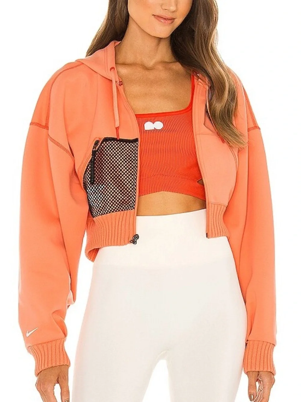 Nike Court X Naomi Osaka Full Zip Crop Hoodie Dusty Orange Women's Medium